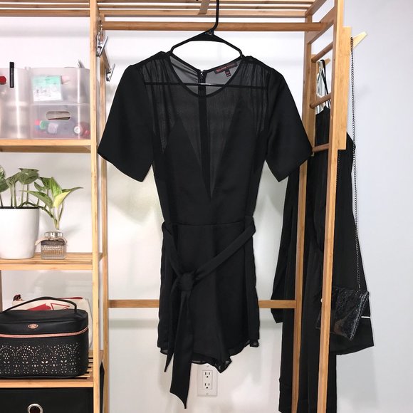 TopShop Satin and Mesh onepiece jumpsuit - Picture 1 of 6